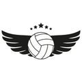 Volleyball championship logo illustration with a ball Royalty Free Stock Photo